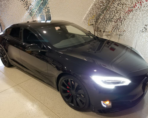 Tesla Model S - Tesla Model S Black Chrome Delete (500x400), Png Download