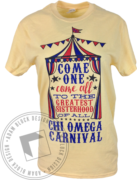 Chi Omega Come One Come All Tee - Bomshel (464x585), Png Download