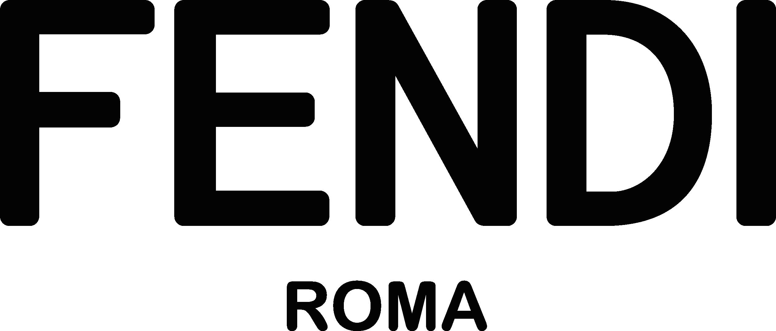 Fendi Logo - Fendi Logo Png (2530x1080), Png Download