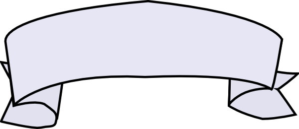 Light Blue Clipart Banner - Лента Черно Белая Вектор (600x260), Png Download