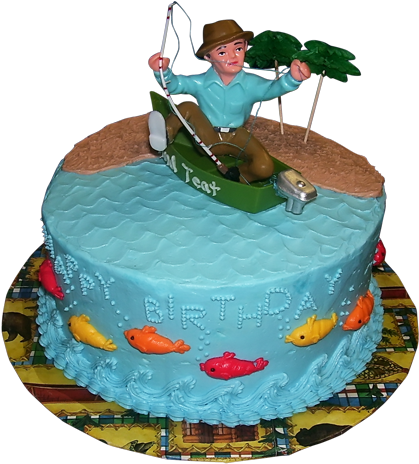 Man Birthday Cake Ideas - Birthday Cake Idea Fishing (500x500), Png Download