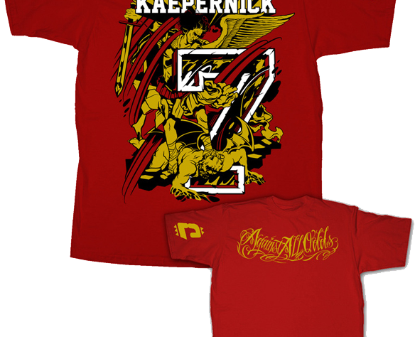 “against All Odds” - Kaepernick Tshirts (584x474), Png Download