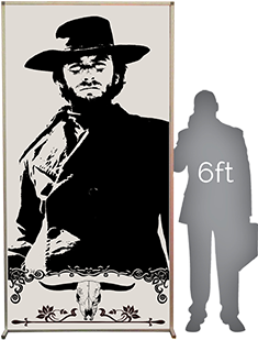 Lit Silhouette Wall, Clint Eastwood - Clint Eastwood Black And White Cowboy (525x340), Png Download