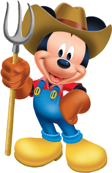 Mickey Mouse Clipart Tractor - Mickey Mouse Farmer Png (478x703), Png Download