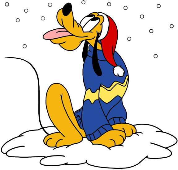 Mickey Mouse Christmas Clip Art - Pluto Christmas (575x550), Png Download