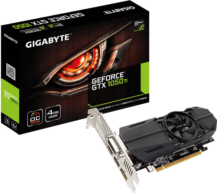 Geforce® Gtx 1050 Ti Oc Low Profile 4g - Gigabyte 1050 Ti Low Profile (1000x1000), Png Download