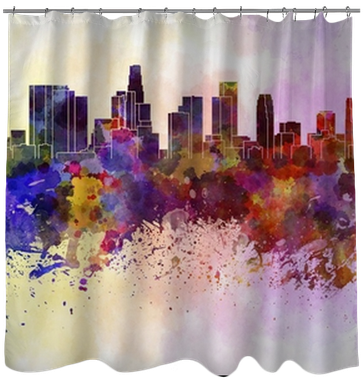 Los Angeles Skyline In Watercolor Background Shower - Blank Paper For Drawing: Blank Journals To Write In (400x400), Png Download