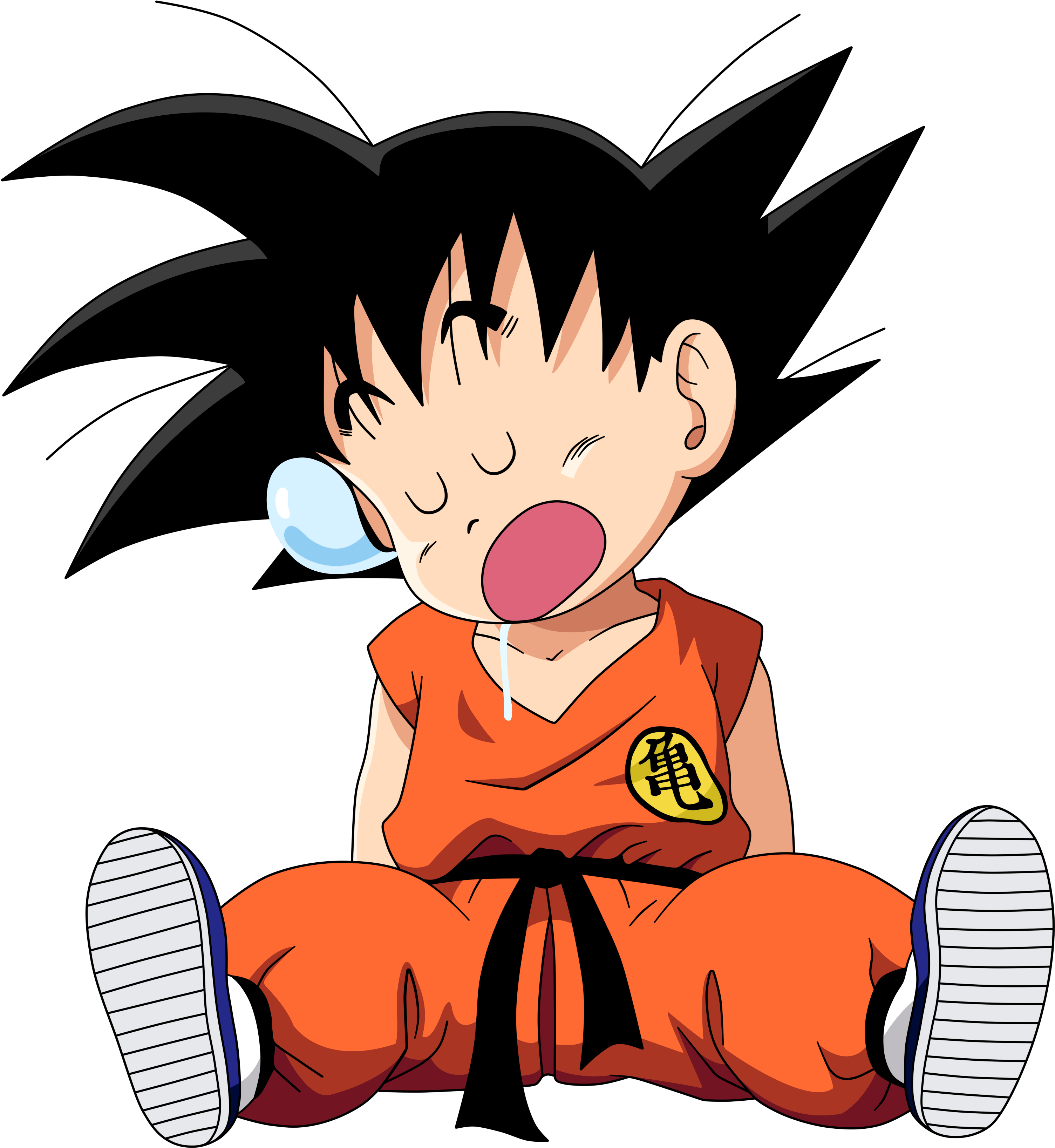 Napping Kid Goku - Goku Kid (859x929), Png Download