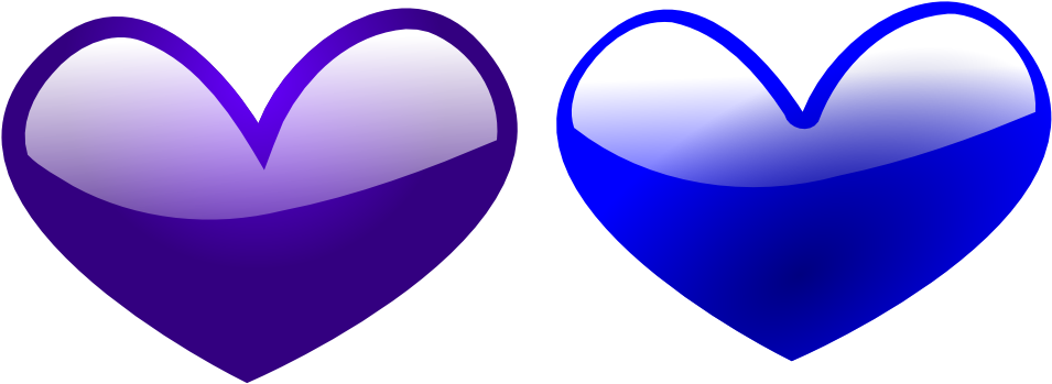 Heart 4 Facebook Valentine 999px 67 - Blue Heart And Purple Heart (999x359), Png Download