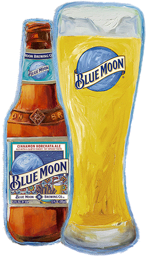 Blue Moon Cinnamon Horchata Ale - Blue Moon Sunshine Citrus Blonde (300x535), Png Download