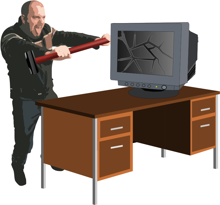 Computer Clipart Rage - Excited Person Clip Art (900x838), Png Download