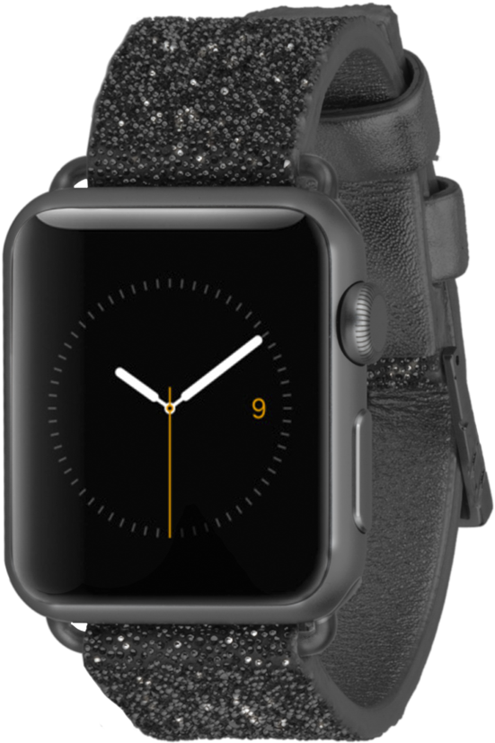 Shop The Latest Styles And Colors For Apple Watch Bands - Black Sparkle Apple Watch Band (1024x1024), Png Download