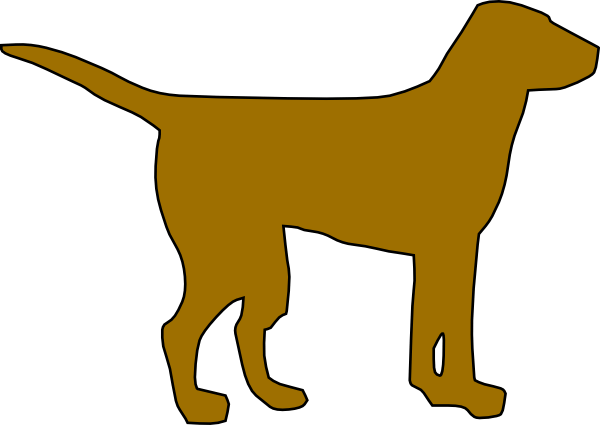 Dog Outline Clip Art - Dog Simple Clip Art (600x425), Png Download