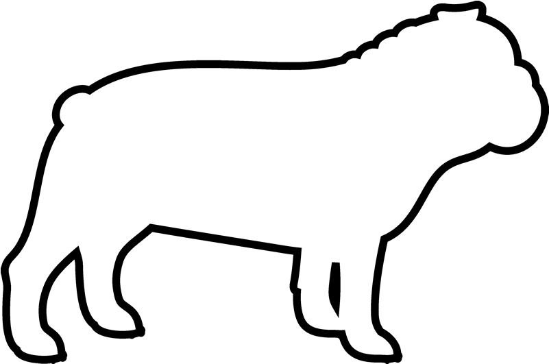 Bulldog Rubber Stamp - Rubber Stamp Dog Outline (800x800), Png Download