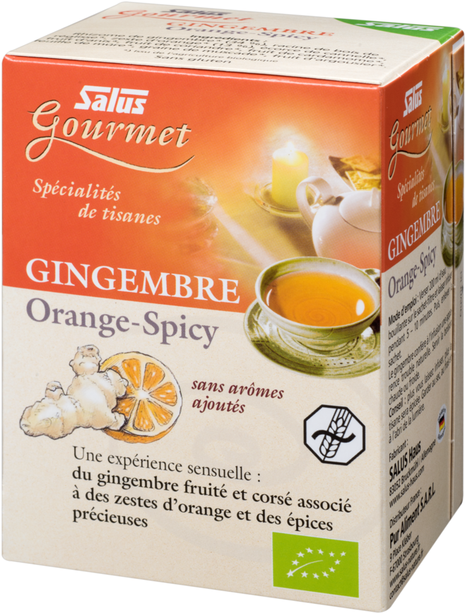 Salus Organic Gourmet Tea Ginger Orange Spicy, Tea (1000x1001), Png Download