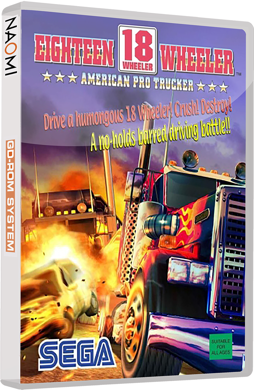 Sega Naomi 3d Boxes With Discs (gd-rom Set) - Ps2 18 Wheeler Game (850x1268), Png Download
