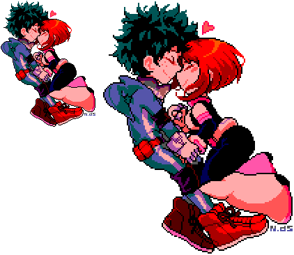Boku No Hero Pixel Art (422x366), Png Download