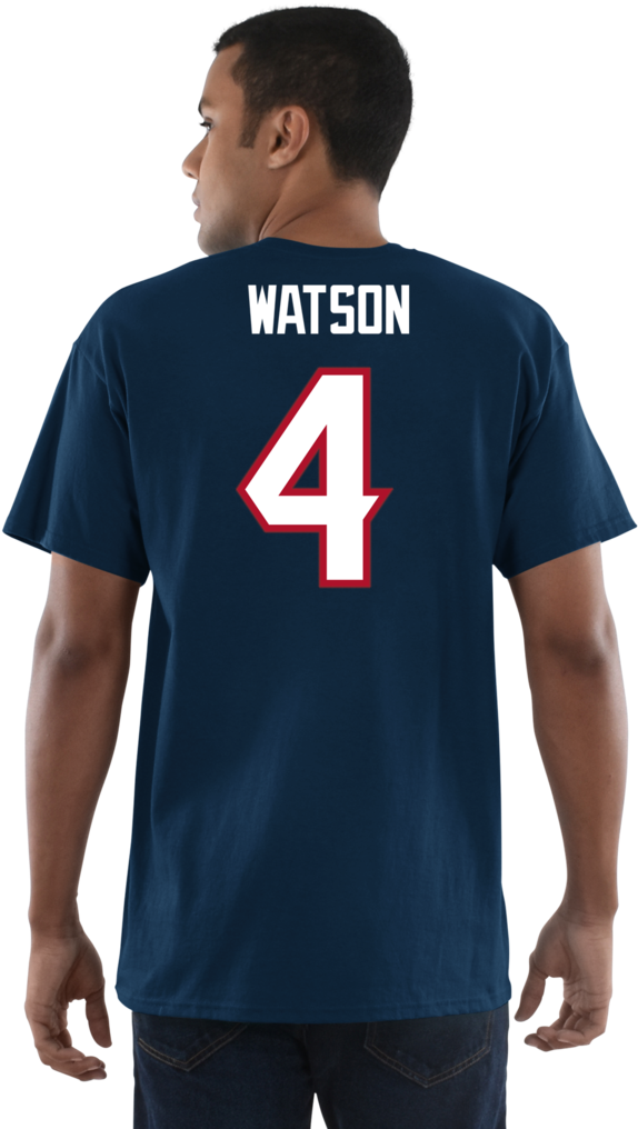 Deshaun Watson Houston Texans Majestic Men's Navy Blue - Houston Texans Deshaun Watson Autographed Blue Jersey (1024x1024), Png Download