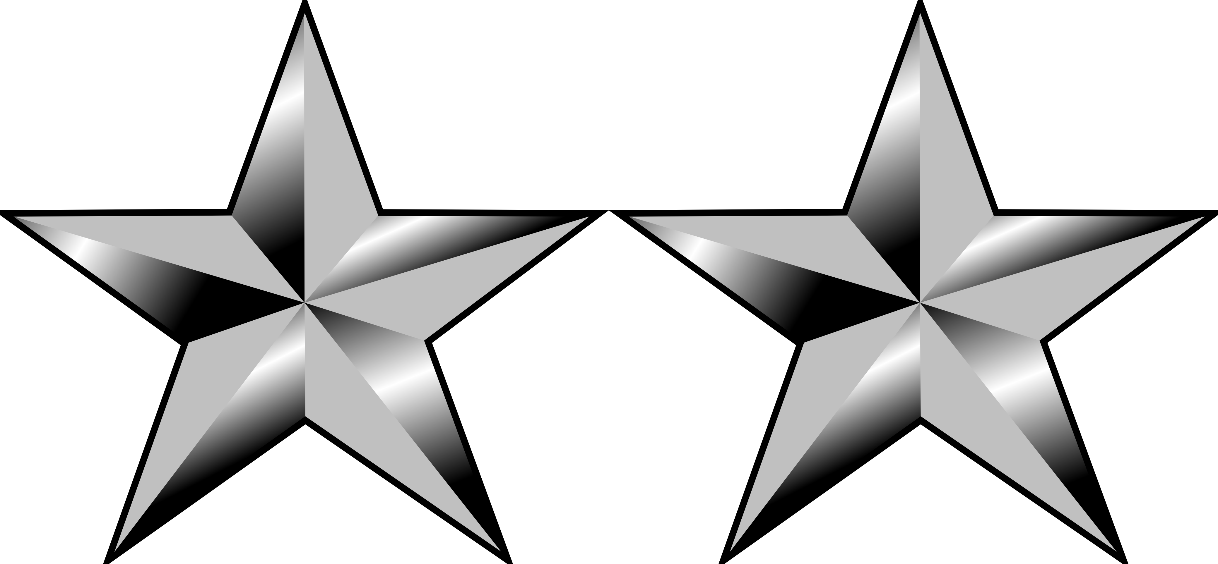 Officer O8 Insignia - Two Star General Rank (4160x1928), Png Download