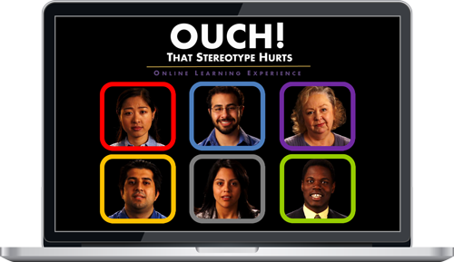 Laptop Screen Showing "ouch That Stereotype Hurts" - Ouch! That Stereotype Hurts (500x289), Png Download