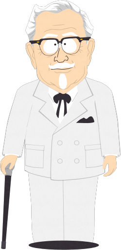 Harlan-sanders - Colonel Sanders Cartoon (249x514), Png Download