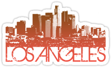 Los Angeles Skyline T-shirt Design Los Angeles Skyline, - Hollywood Sign (375x360), Png Download