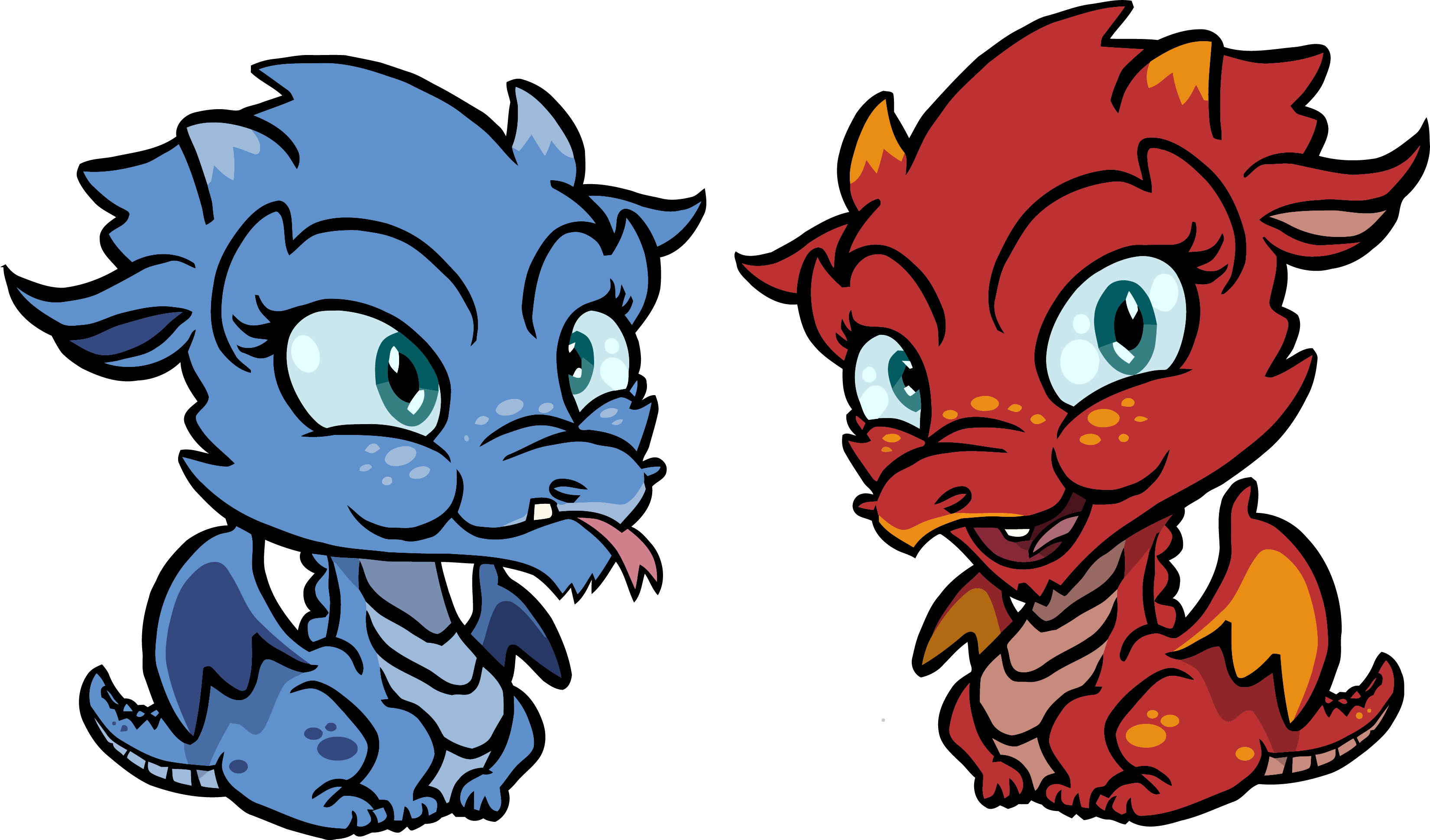 Cute Dragons Chibi Kids Clipart Png - Baby Dragon Clip Art (3300x1939), Png Download