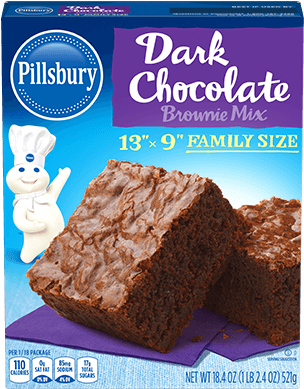 Family Size Dark Chocolate Brownie Mix - Pillsbury Brownie Mix, Chocolate Fudge - 18.4 Oz Box (400x400), Png Download