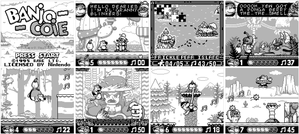 Game Boy Demakes On Twitter - Banjo-kazooie (1199x545), Png Download