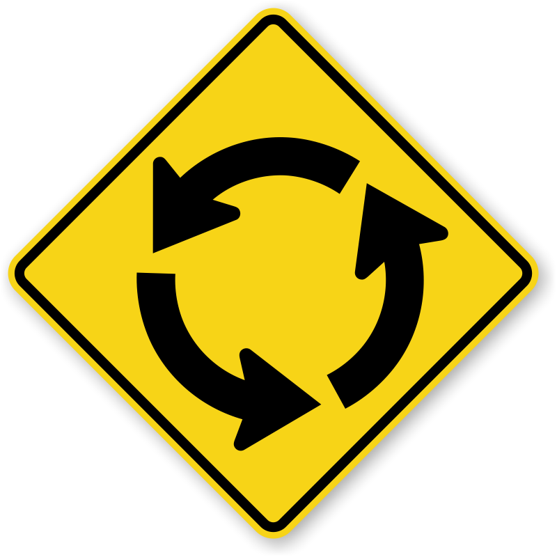 Zoom, Price, Buy - Roundabout Sign (800x800), Png Download