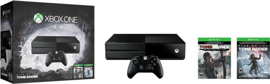 Xbox One Tomb Raider Bundle Box Shot - Tomb Raider Xbox One Bundle (940x315), Png Download