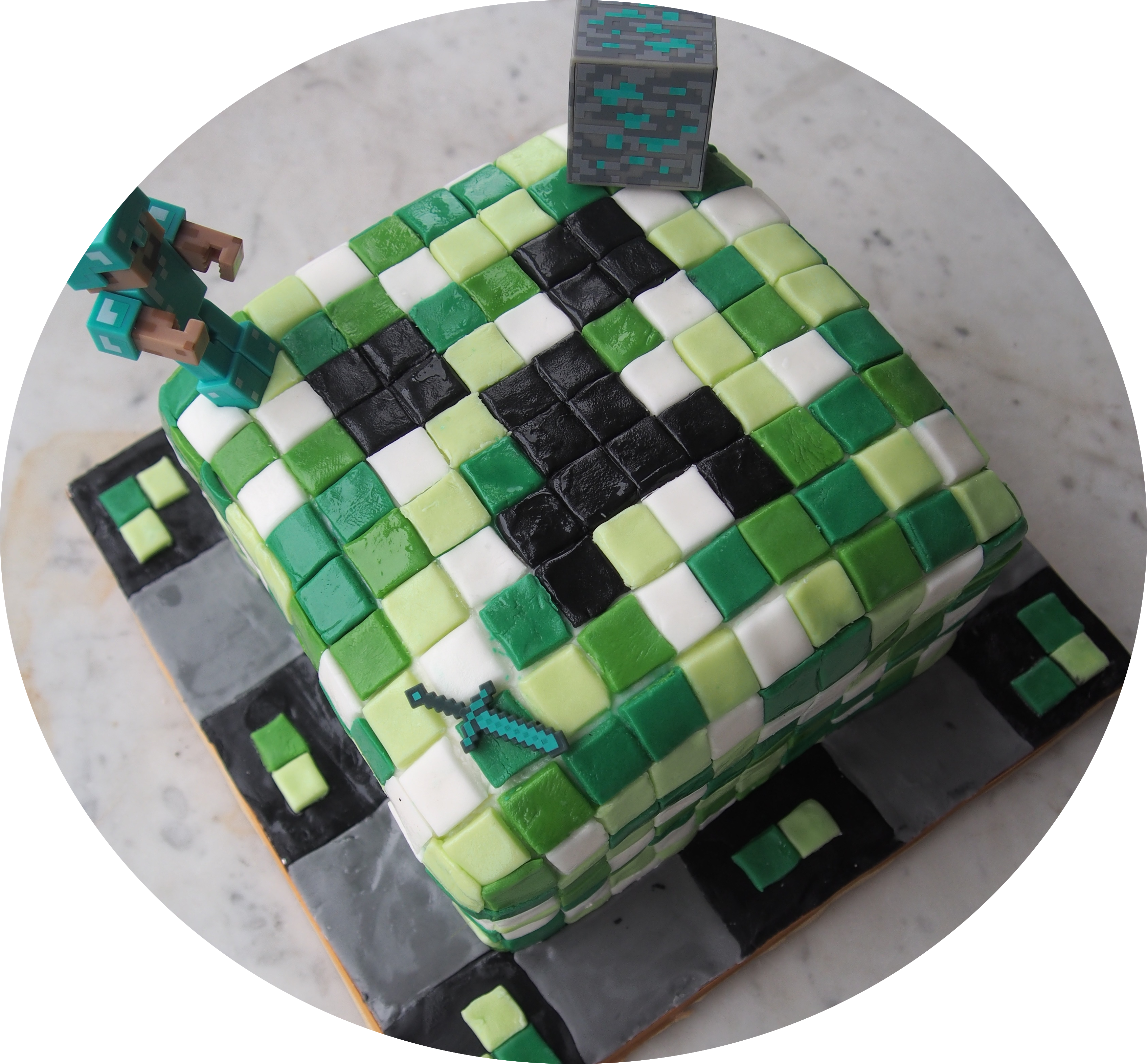 Minecraft Birthday Cake - Birthday Cake (3390x3144), Png Download