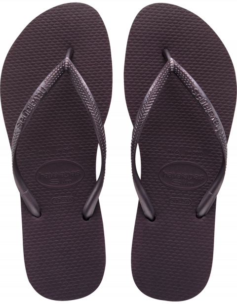 Havaianas Slim Aubergine Flip Flops Havaianas Slim - Black Havaianas Slim (480x615), Png Download