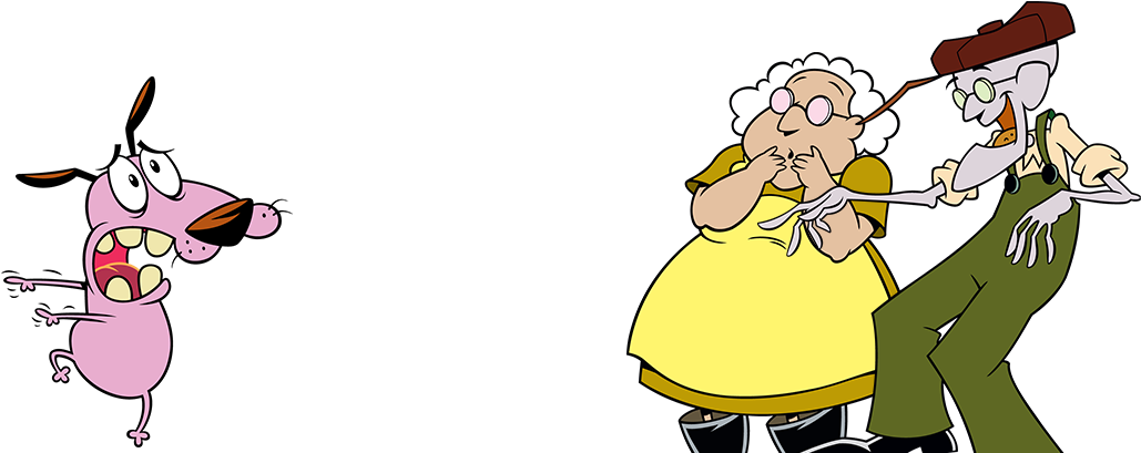 Courage - Courage The Cowardly Dog Grandpa Png (1600x412), Png Download