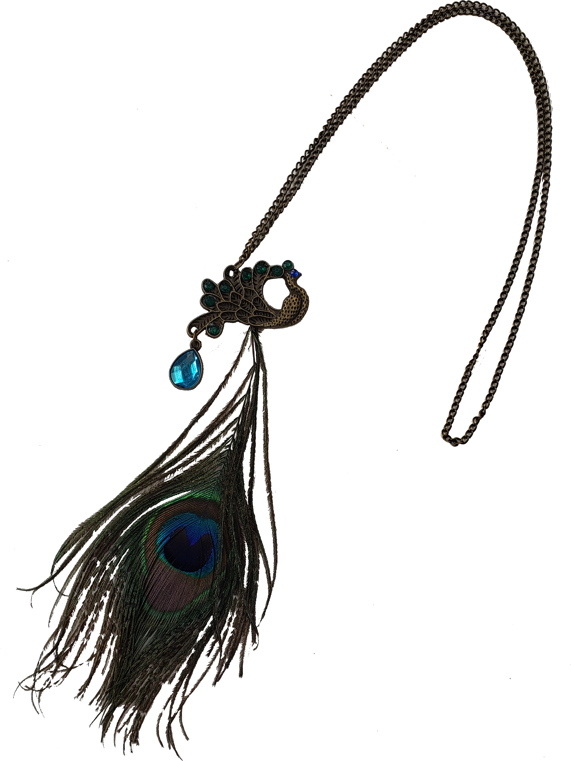 Exotica Peacock Feather Necklace - Necklace (704x1024), Png Download