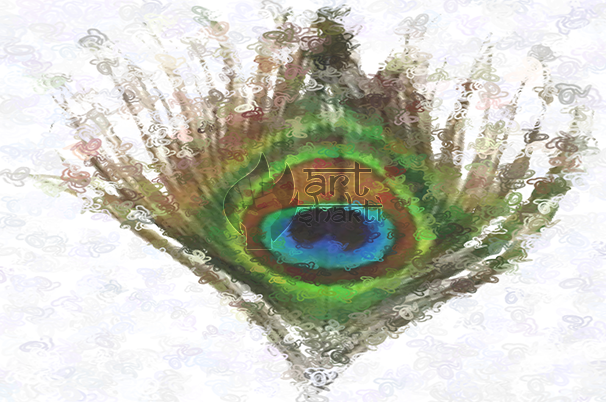 Abstract Peacock Graphics Painting - Visual Arts (606x402), Png Download