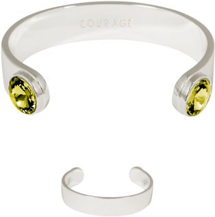 The Zen Bracelet Silver/sunrise Yellow » - Bracelet (460x405), Png Download