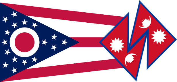 Flag Of Ohio If The State Was Colonized By Nepal - Ohio State Flag (616x286), Png Download