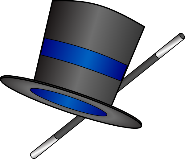 Magicians Hat Clipart Free Download Best Magicians - Top Hat And Cane Clipart (600x515), Png Download