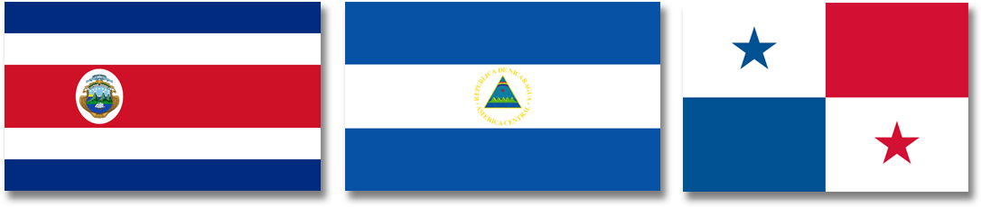 Costa Rica, Nicaragua, Panama - Flag Of Costa Rica (1114x253), Png Download