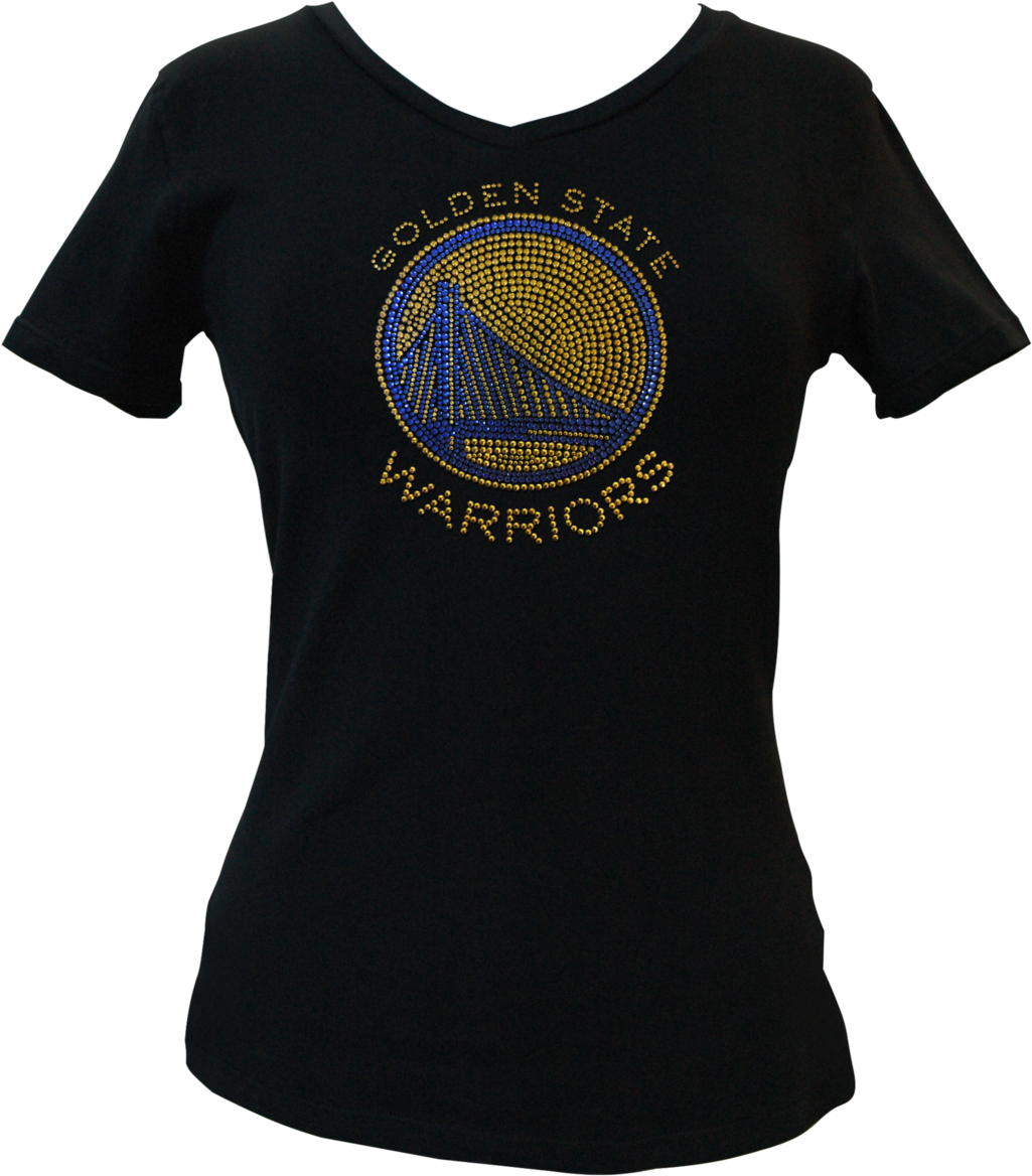 Official Golden State Warriors Rhinestone V-neck Tee - Nba (1057x1280), Png Download