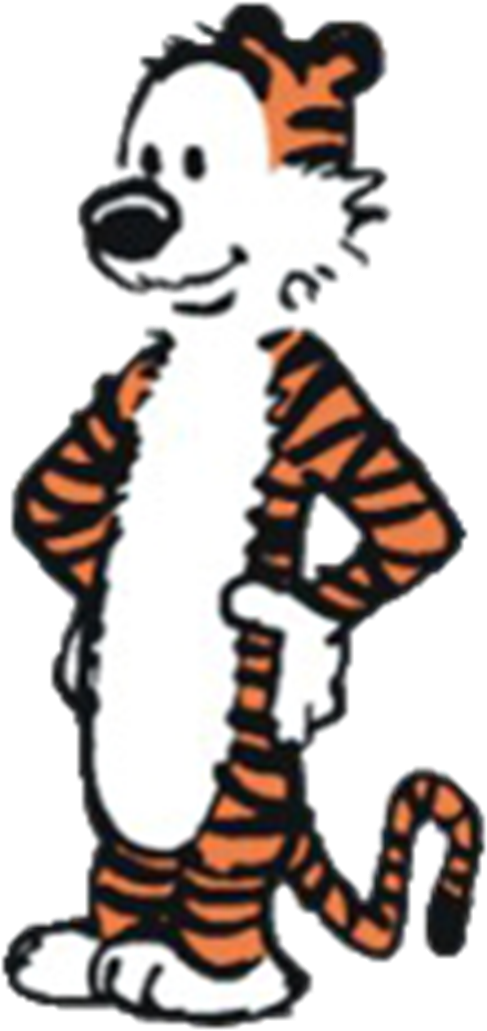 Hobbes Smiling - Hobbes The Tiger Smiling (587x1054), Png Download