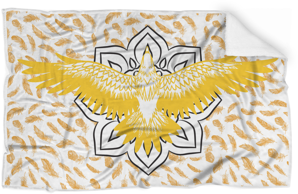 Eagle Gold Feathers Blanket (1024x1024), Png Download