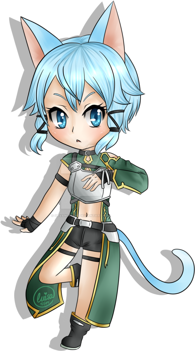 Anima Drawing Sao - Sword Art Online Chibi Sinon (1024x1418), Png Download