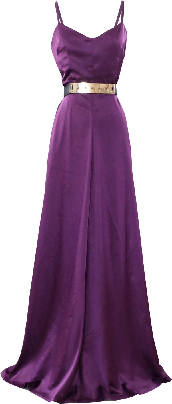 Long Purple Prom Dresses Photo - Satin Purple Maxi Dress (831x1413), Png Download