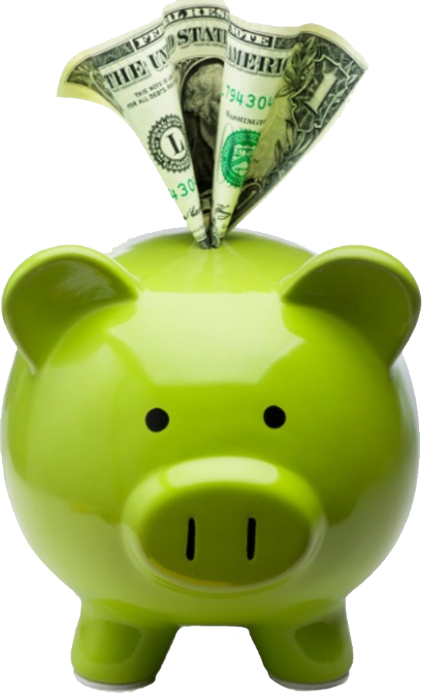 Cost-saving Information Available To Norwalk Senior - Green Piggy Bank With Money (604x994), Png Download
