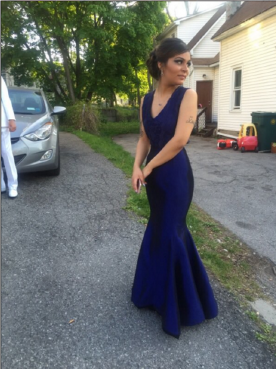 2017 Custom Newest Royal Blue Prom Dress,backless Prom - Royal Blue Prom Dress V Neck (750x750), Png Download