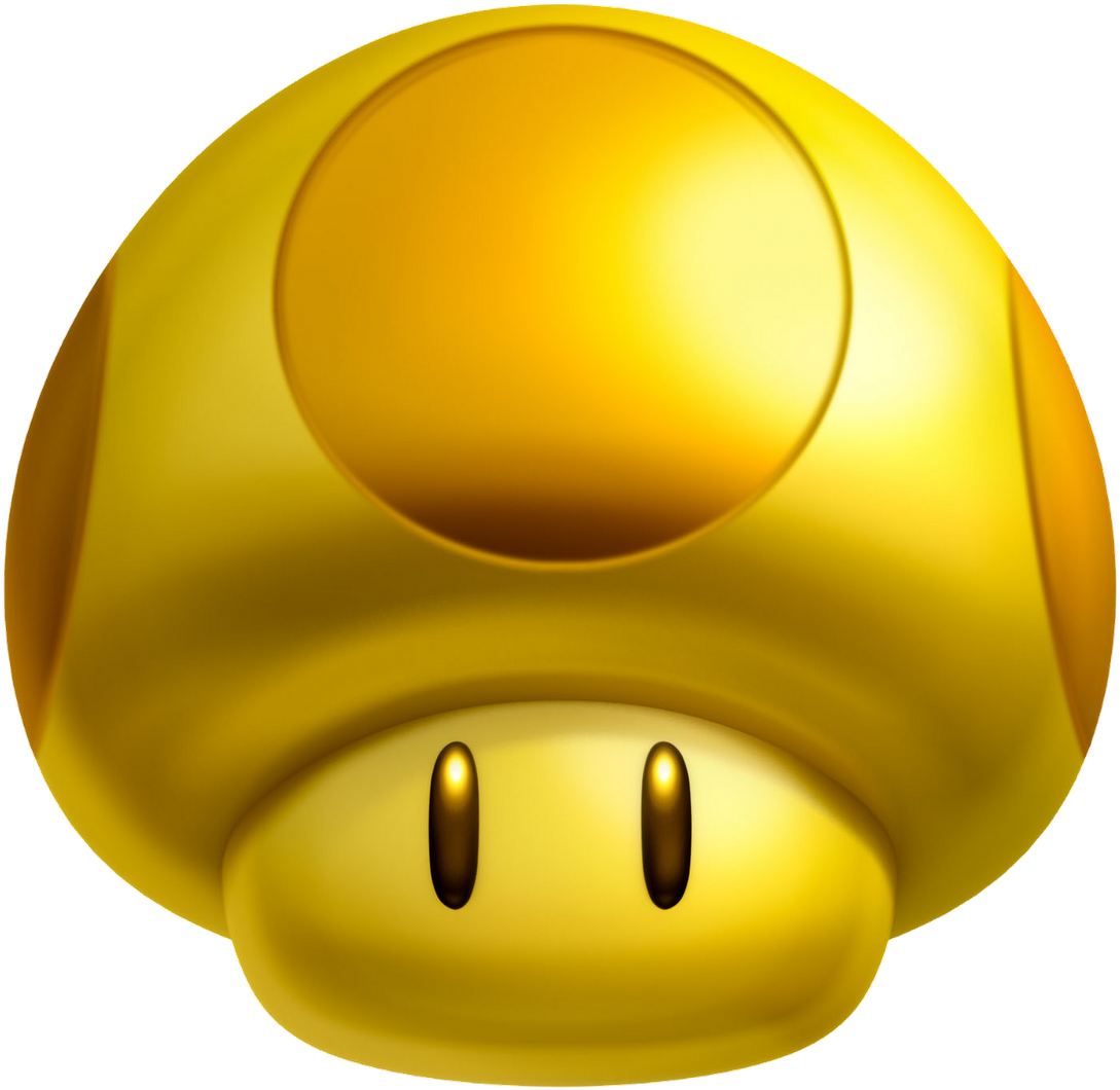 New Super Mario Bros 2 Gold Mushroom (1600x1600), Png Download