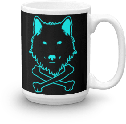 Black Wolf Siren Ghost Jolly Roger Coffee Cup Mug - Mug (500x500), Png Download