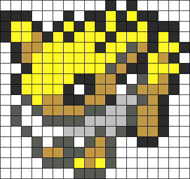 Jolteon Sprite Perler Bead Pattern / Bead Sprite - Eevee Evolutions Pixel Art Jolteon (379x358), Png Download